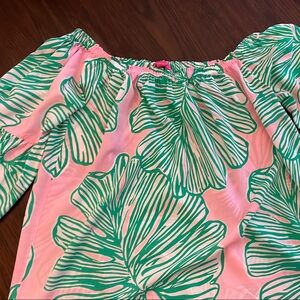Lilly Pulitzer Tropical Leaf Print Blouse